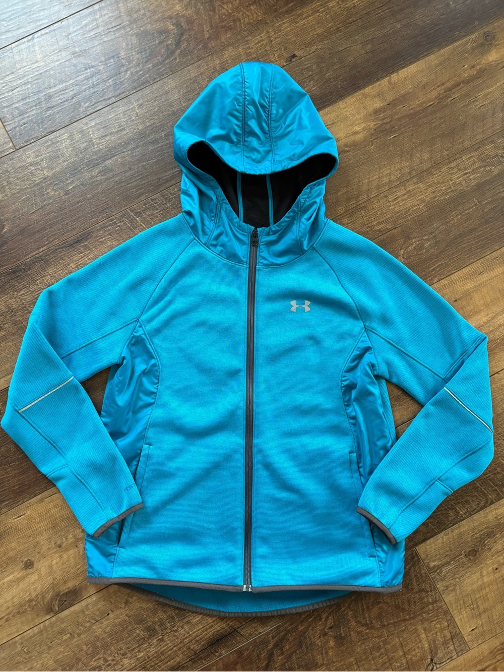Under Armour Kids' Bright Teal Hooded Zip-Up Jacket